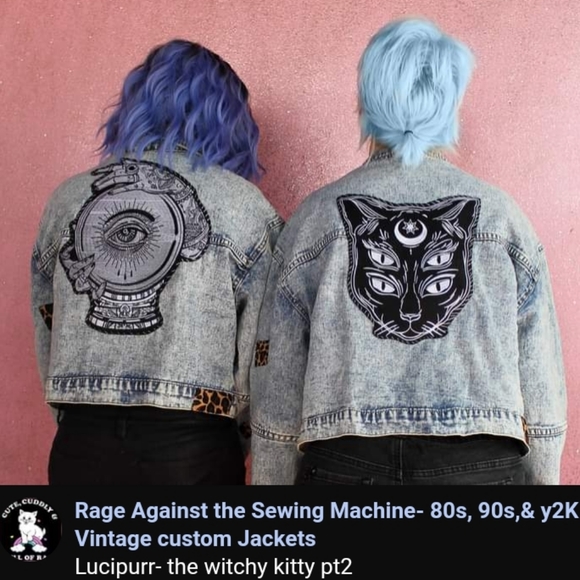 ⭐️Restocked! XXXL gorgeous huge horned cat head w dbl eyes IRON ON patch- - Picture 9 of 11